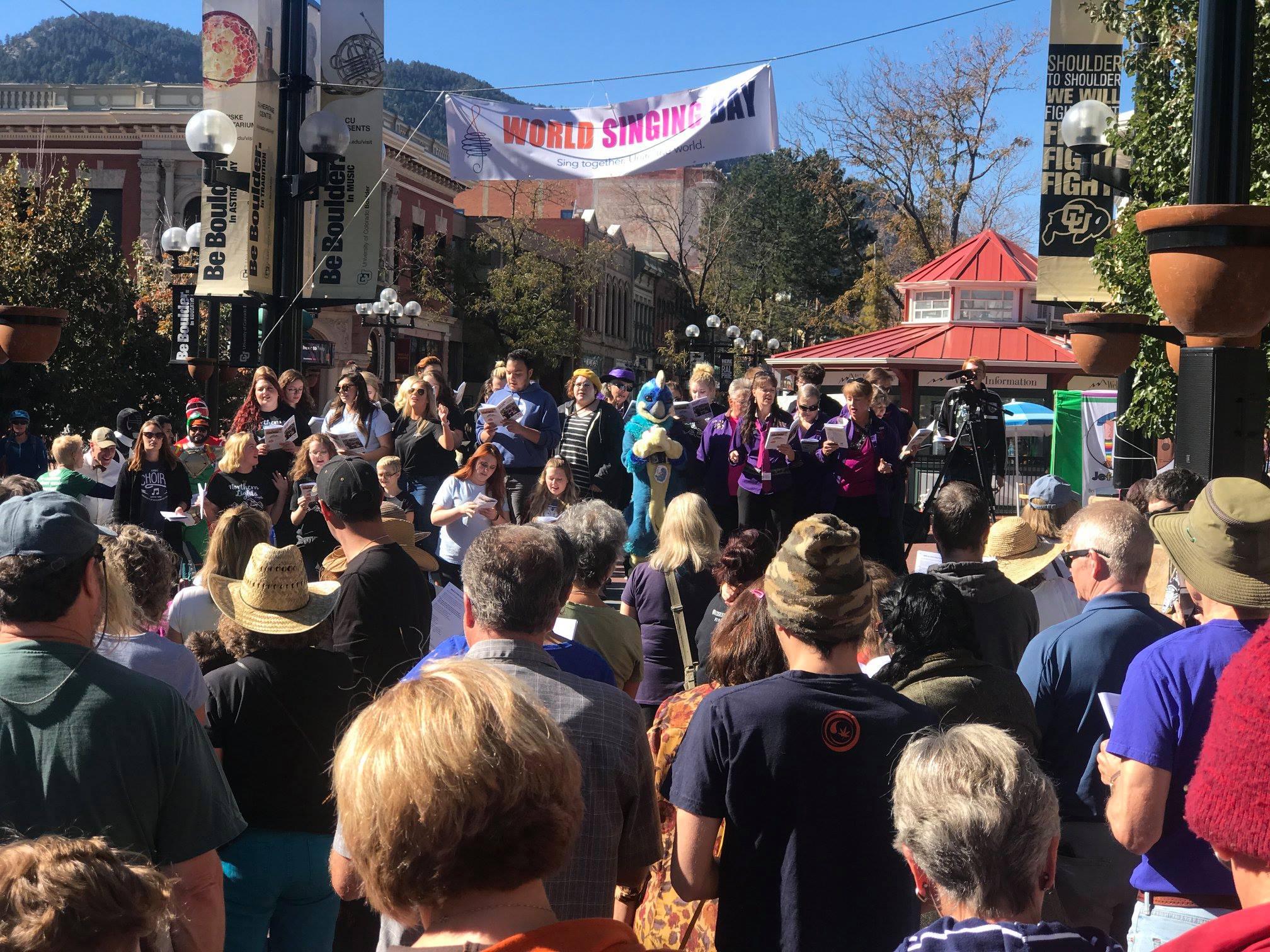Colorado Spirit Chorus participates in World Singing Day in downtown Boulder, CO